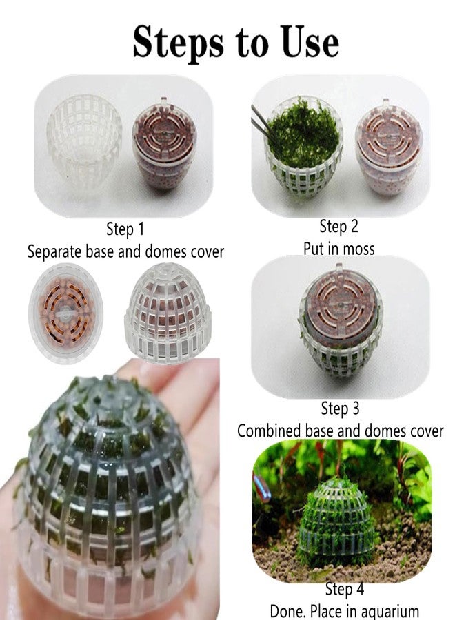 SHUNGXINYI 3 PCS Aquarium Moss Ball Holder Professional Aquarium Plant Holder Plastic Moss Ball Fish Tank Plant Holder with Filter Stone for Fish Tank Accessories - Image 3
